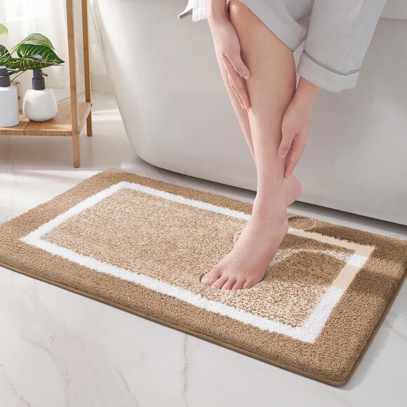 New Color & Geometry Brown Non-Slip Washable Bath Rug Bathroom Mat 20" x 29" - Picture 1 of 7